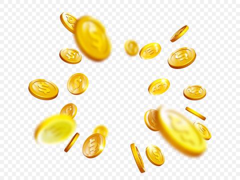 Koin emas beterbangan melambangkan cashback
